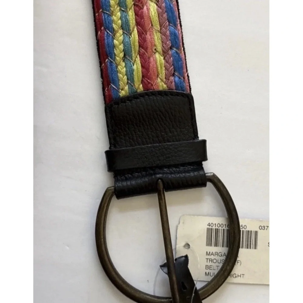 Chicos Margarita Trouser Belt Women Leather Multicolor Braided Boho Waist Medium